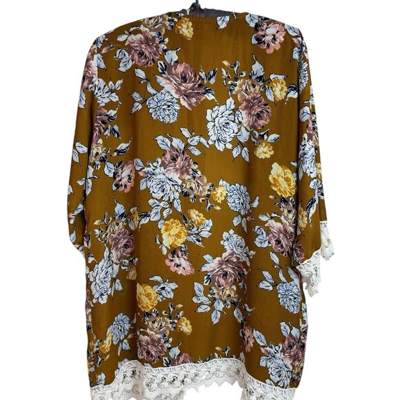 Gypsies & Moondust M Floral Kimono Cardigan Festival Crochet Hippie Boho Beach - Picture 3 of 9